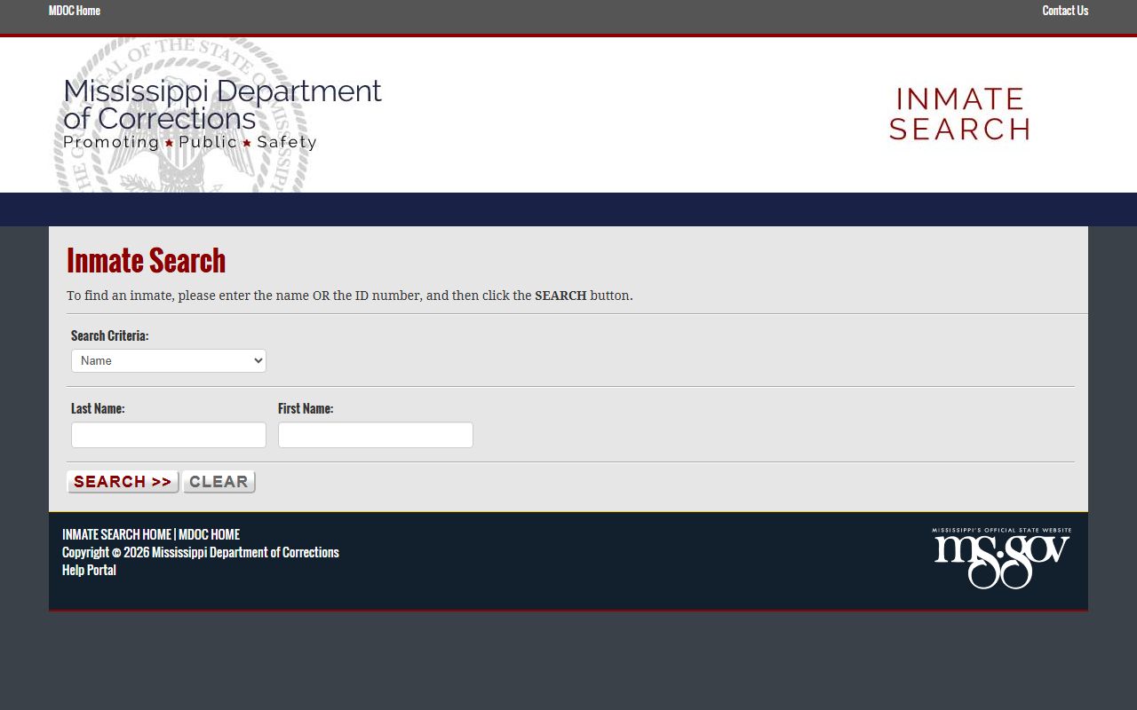 Lauderdale County inmate records MDOC inmate search fields
