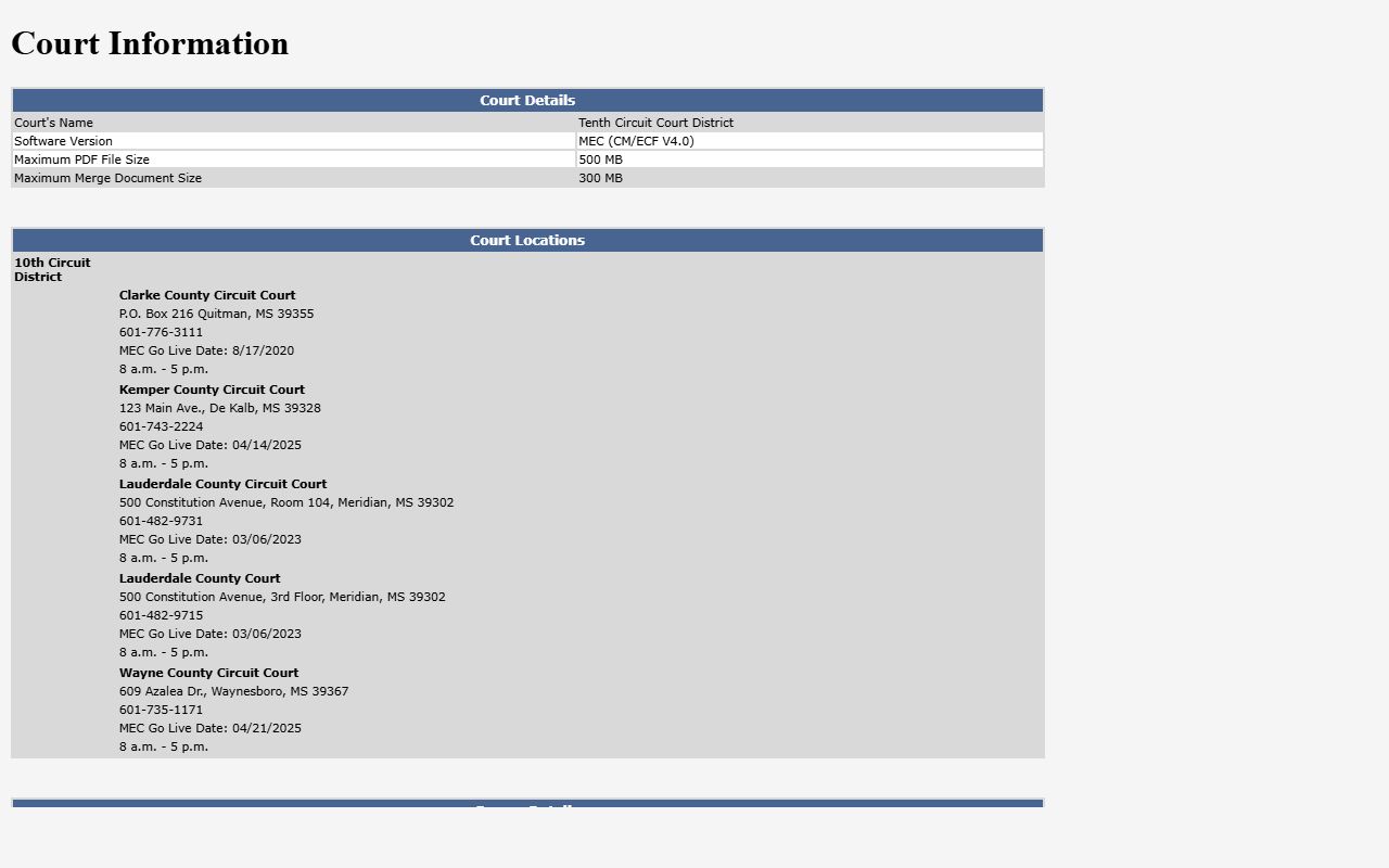 Lauderdale County court records after arrest MEC court information